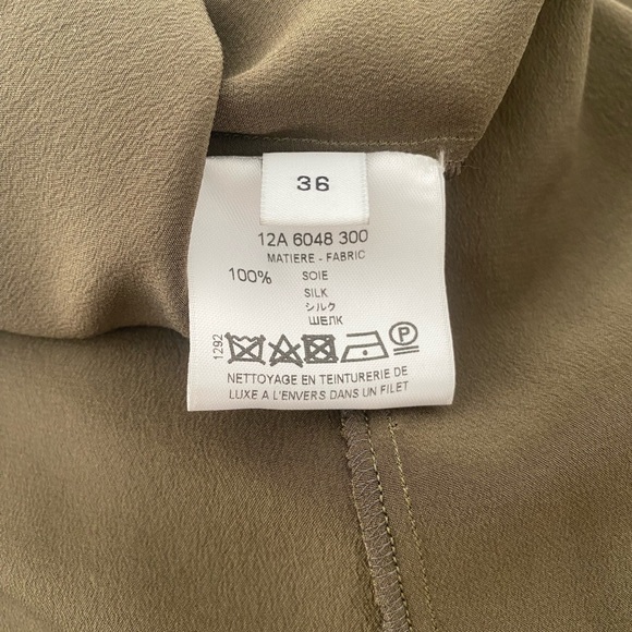 Givenchy Silk Blouse with Pussy Bow Tie in Olive - Picture 3 of 5